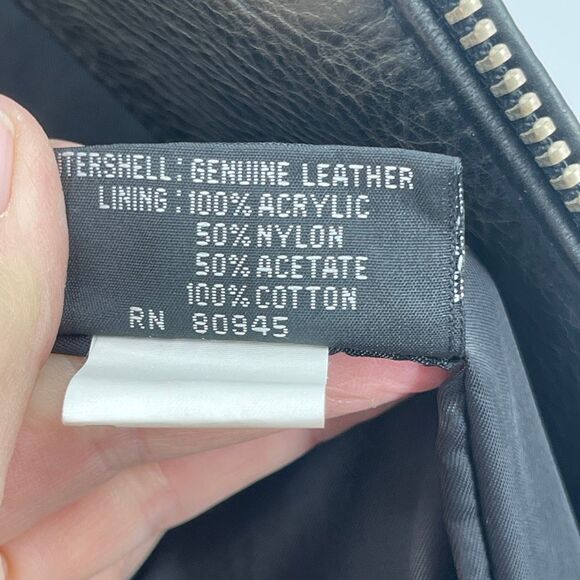 Luis Alvaro Black Long Sleeve Full Zip Genuine Leather Outerwear Jacket Medium - Picture 5 of 9